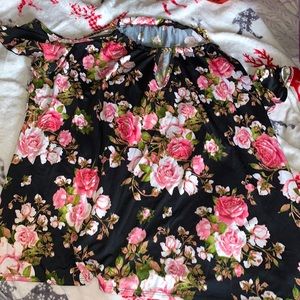 Cold shoulder floral top